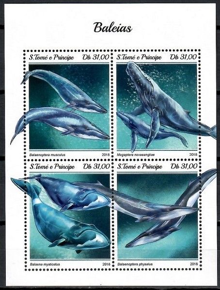 Znaczek Wyspy Św. Tomasza i Książęca 2018 Mi ark 7848-7851 Czyste **