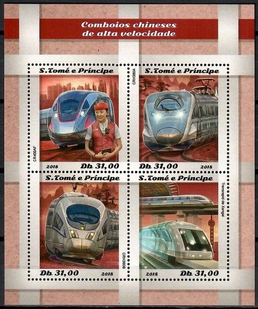 Znaczek Wyspy Św. Tomasza i Książęca 2018 Mi ark 8050-8053 Czyste **