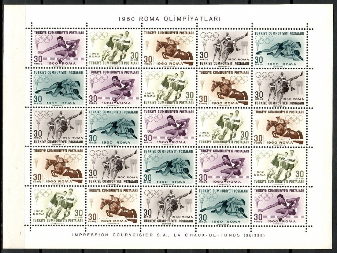 Znaczek Turcja 1960 Mi ark 1769-1773 Czyste **