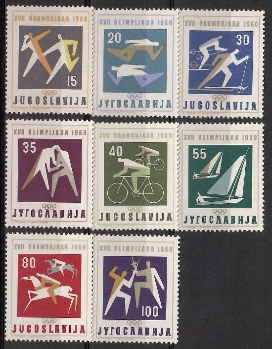 Znaczek Jugosławia 1960 Mi 909-916 Czyste **
