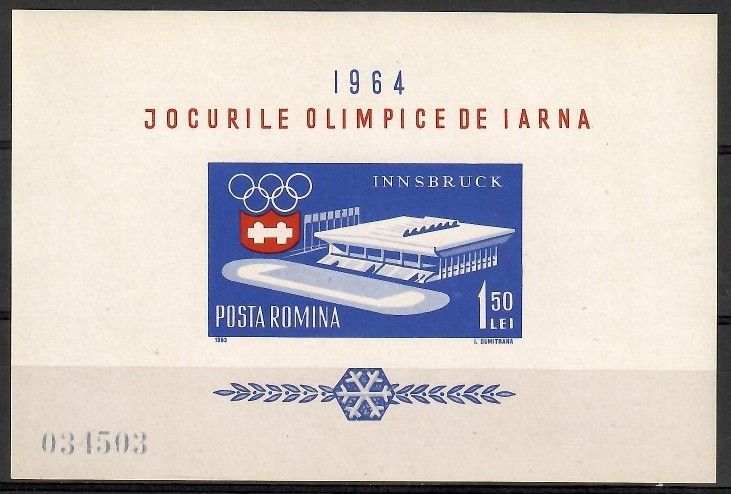 Znaczek Rumunia 1963 Mi bl 55 Czyste **
