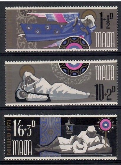 Znaczek Malta 1971 Mi 433-435 Czyste **
