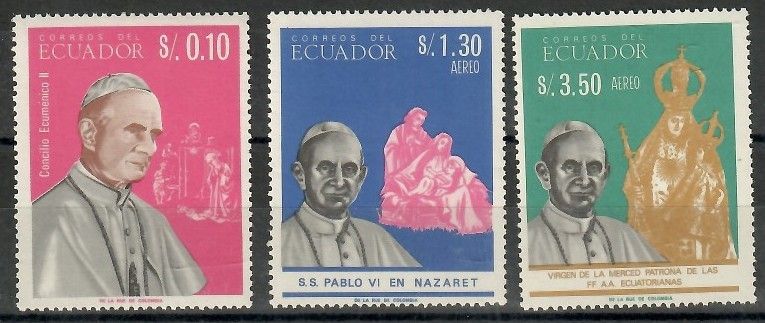 Znaczek Ekwador 1966 Mi 1242-1244 Czyste **