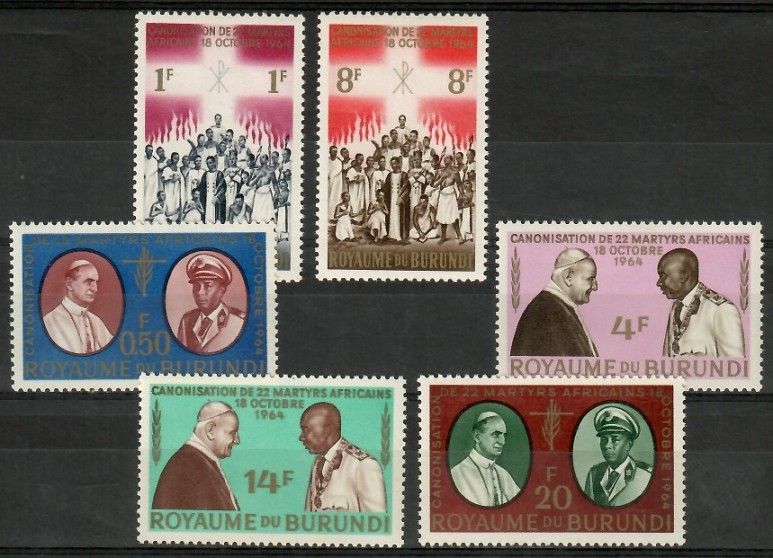 Znaczek Burundi 1964 Mi 119-124 Czyste **