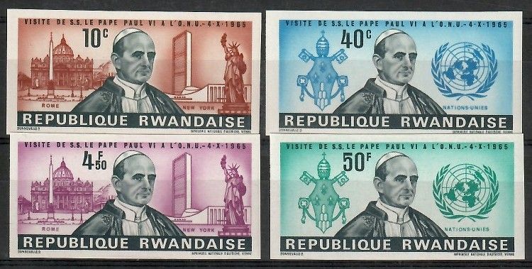 Znaczek Rwanda 1966 Mi 153-156B Czyste **