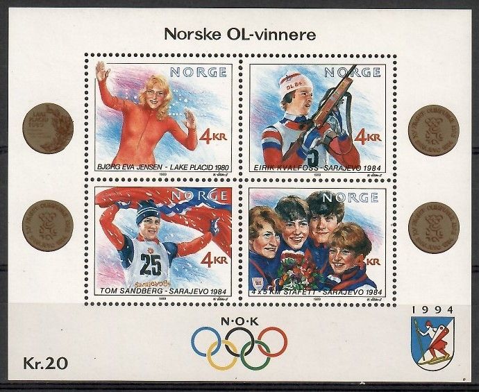 Znaczek Norwegia 1989 Mi bl 12 Czyste **