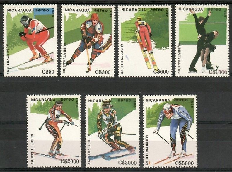 Znaczek Nikaragua 1989 Mi 2951-2957 Czyste **