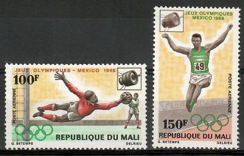 Znaczek Mali 1968 Mi 176-177 Czyste **