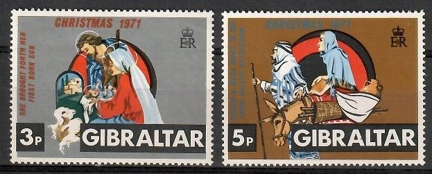 Znaczek Gibraltar 1971 Mi 284-285 Czyste **