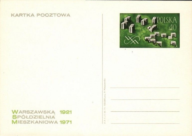 Znaczek Polska 1971 Fi Cp 497 Całostka pocztowa
