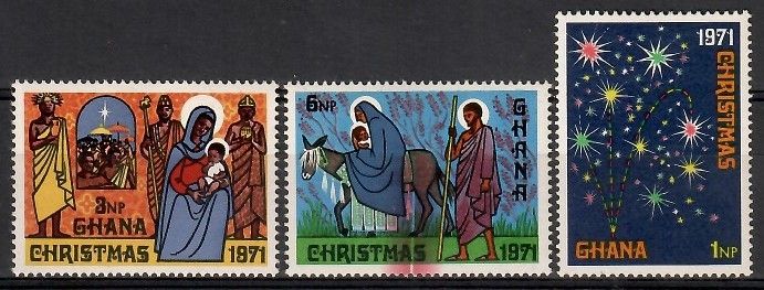 Znaczek Ghana 1971 Mi 443-445 Czyste **