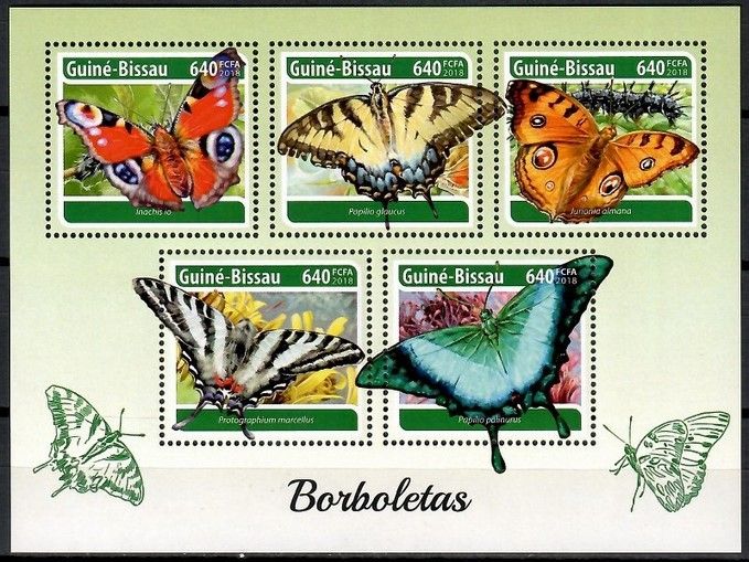 Znaczek Gwinea Bissau 2018 Mi ark 9804-9808 Czyste **