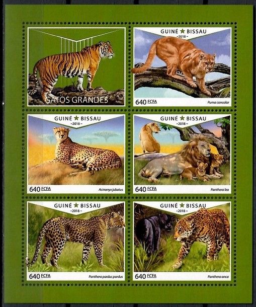 Znaczek Gwinea Bissau 2018 Mi ark 10001-10005 Czyste **