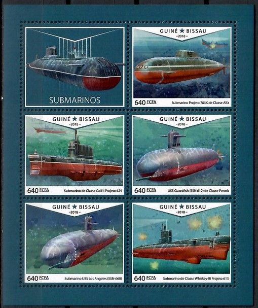 Znaczek Gwinea Bissau 2018 Mi ark 10013-10017 Czyste **