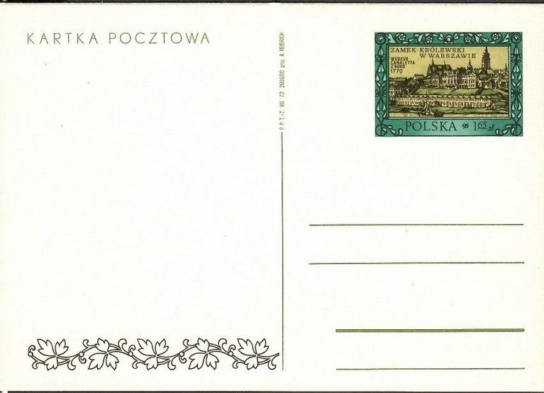 Znaczek Polska 1972 Fi Cp 530 Całostka pocztowa