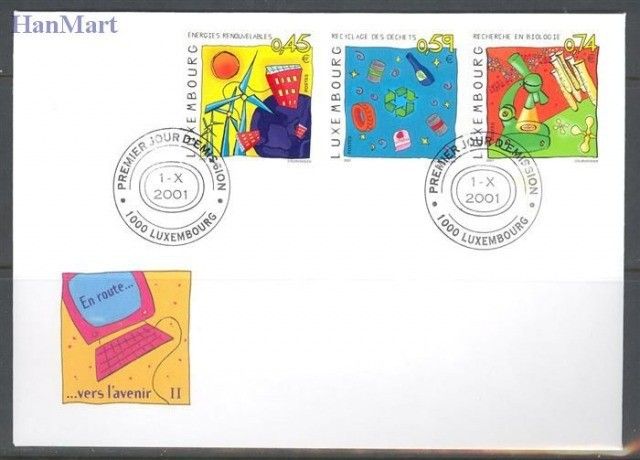 Znaczek Luksemburg 2001 Mi 1550-1552 FDC