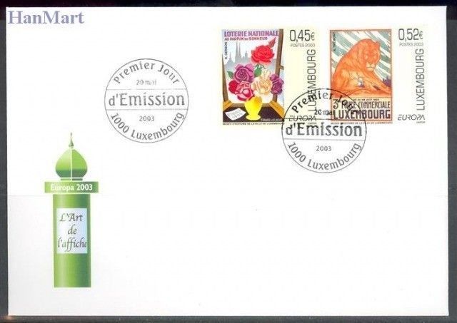 Znaczek Luksemburg 2003 Mi 1607-1608 FDC
