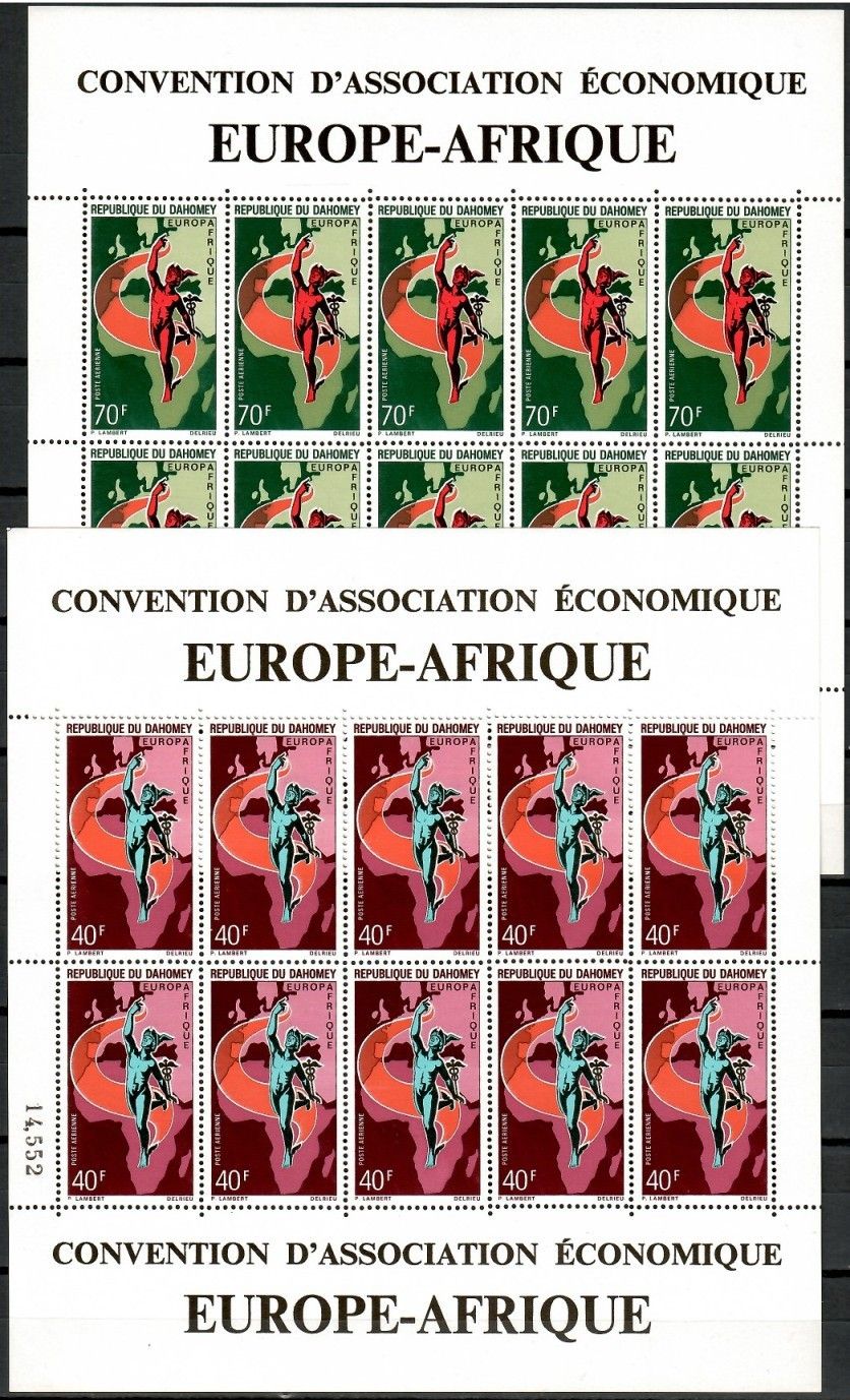 Znaczek Dahomej 1970 Mi ark 427-428 Czyste **