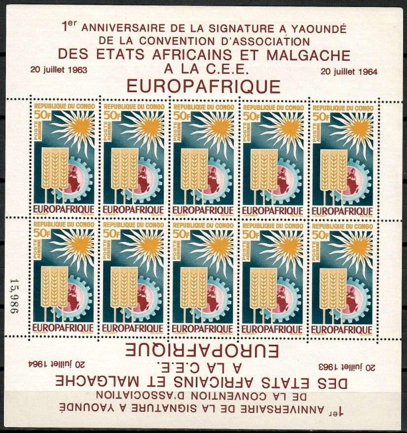 Znaczek Kongo 1964 Mi ark 51 Czyste **