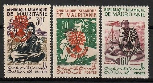 Znaczek Mauretania 1962 Mi III-V-I Czyste **