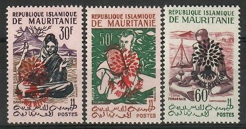 Znaczek Mauretania 1962 Mi III-V-II Czyste **