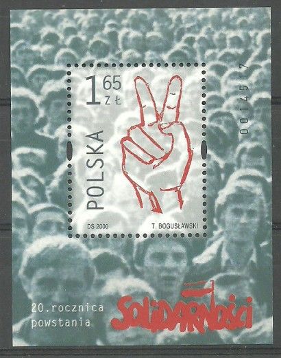 Znaczek Polska 2000 Mi bl 142 Fi bl 172 Czyste **