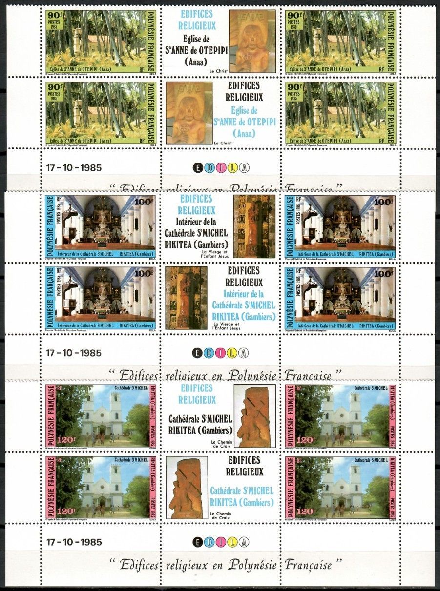 Znaczek Polinezja Francuska 1985 Mi 439-441 Czyste **