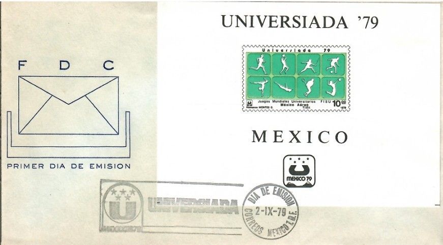 Znaczek Meksyk 1979 Mi bl 25 FDC