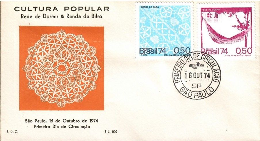 Znaczek Brazylia 1974 Mi 1454-1455 FDC