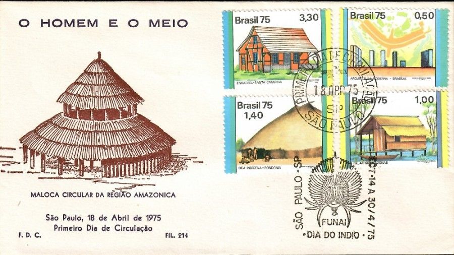 Znaczek Brazylia 1975 Mi 1476-1478 FDC
