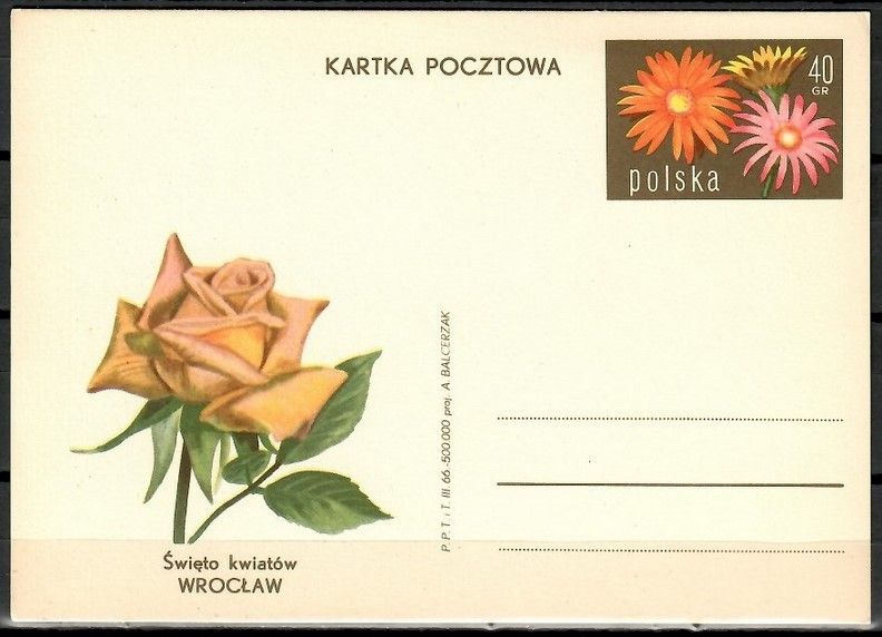 Znaczek Polska 1966 Fi Cp 303 Całostka pocztowa