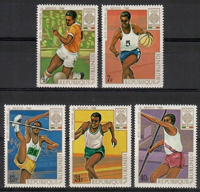 Znaczek Burundi 1968 Mi 446-450 Czyste **