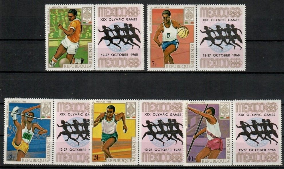 Znaczek Burundi 1968 Mi 446-450 Czyste **