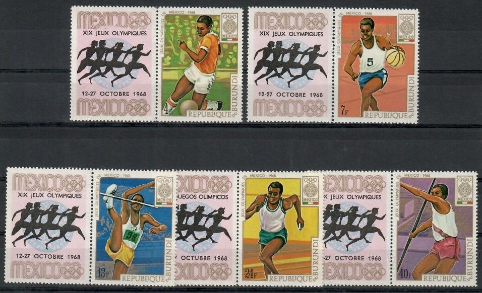 Znaczek Burundi 1968 Mi 446-450 Czyste **