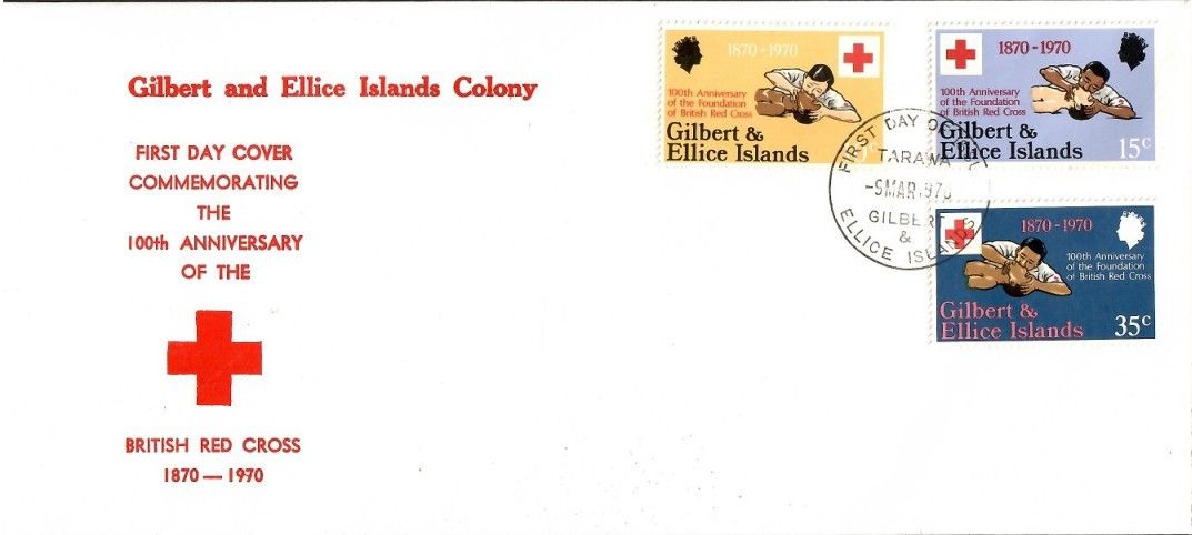 Znaczek Wyspy Gilberta i Ellice 1970 Mi 154-156 FDC