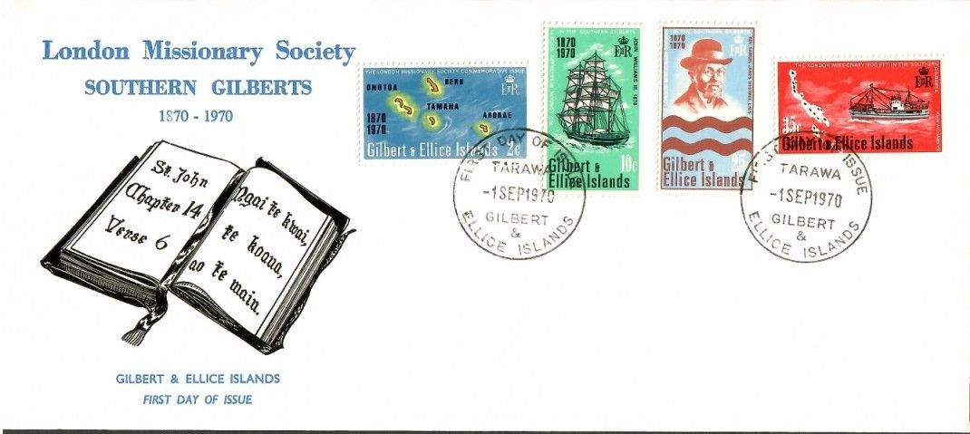 Znaczek Wyspy Gilberta i Ellice 1970 Mi 161-164 FDC