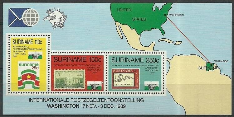 Znaczek Surinam 1989 Mi bl51 Czyste **
