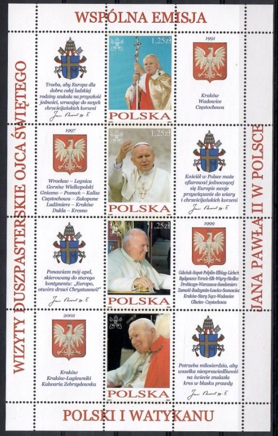 Znaczek Polska 2004 Mi ark 4113-4116 Fi bl 189 Czyste **