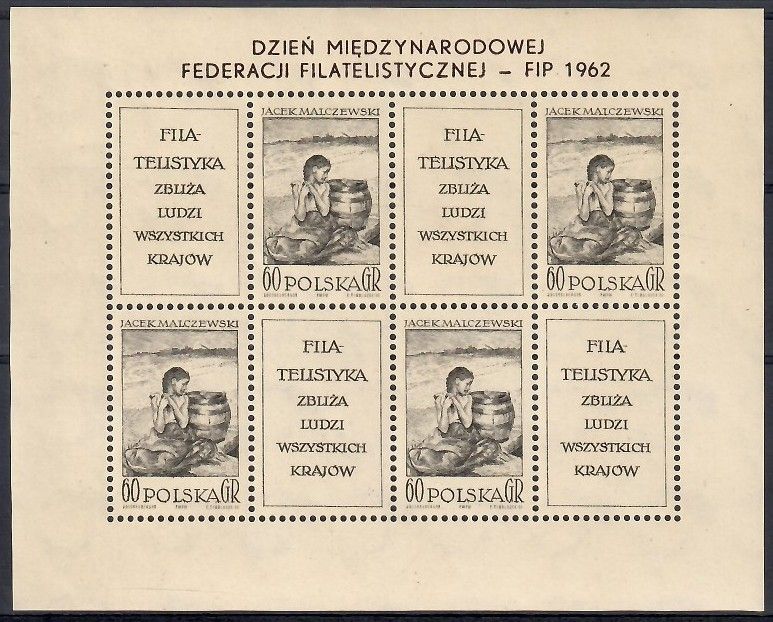 Znaczek Polska 1962 Mi ark 1337 Fi bl 34 Czyste **