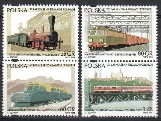 Znaczek Polska 1995 Mi 3541-3544 Fi 3393-3396 Czyste **