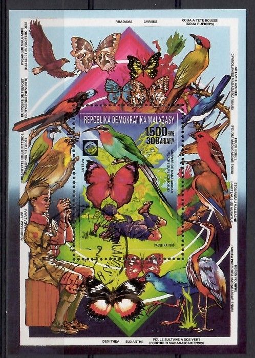 Znaczek Madagaskar 1988 Mi bl 78 Stemplowane