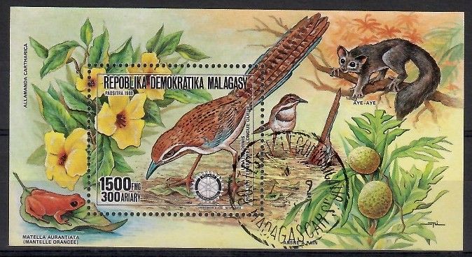 Znaczek Madagaskar 1988 Mi bl 73 Stemplowane