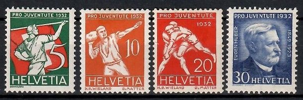 Znaczek Szwajcaria 1932 Mi 262-265 Z podlepką *