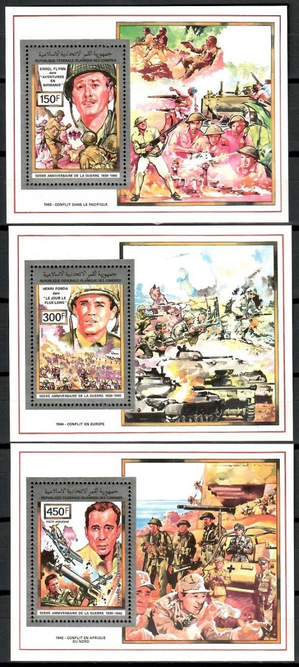 Znaczek Komory 1991 Mi bl 341-343 Czyste **