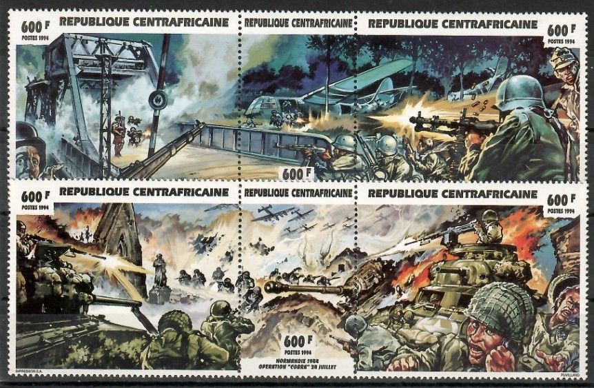 Znaczek Republika Środkowoafrykańska 1994 Mi 1624-1629 Czyste **