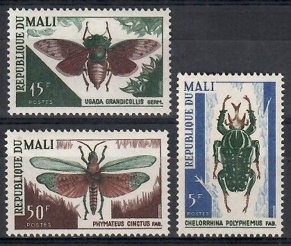Znaczek Mali 1967 Mi 151-153 Czyste **