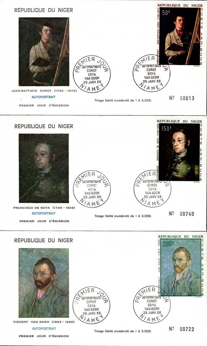 Znaczek Niger 1968 Mi 178-180 FDC