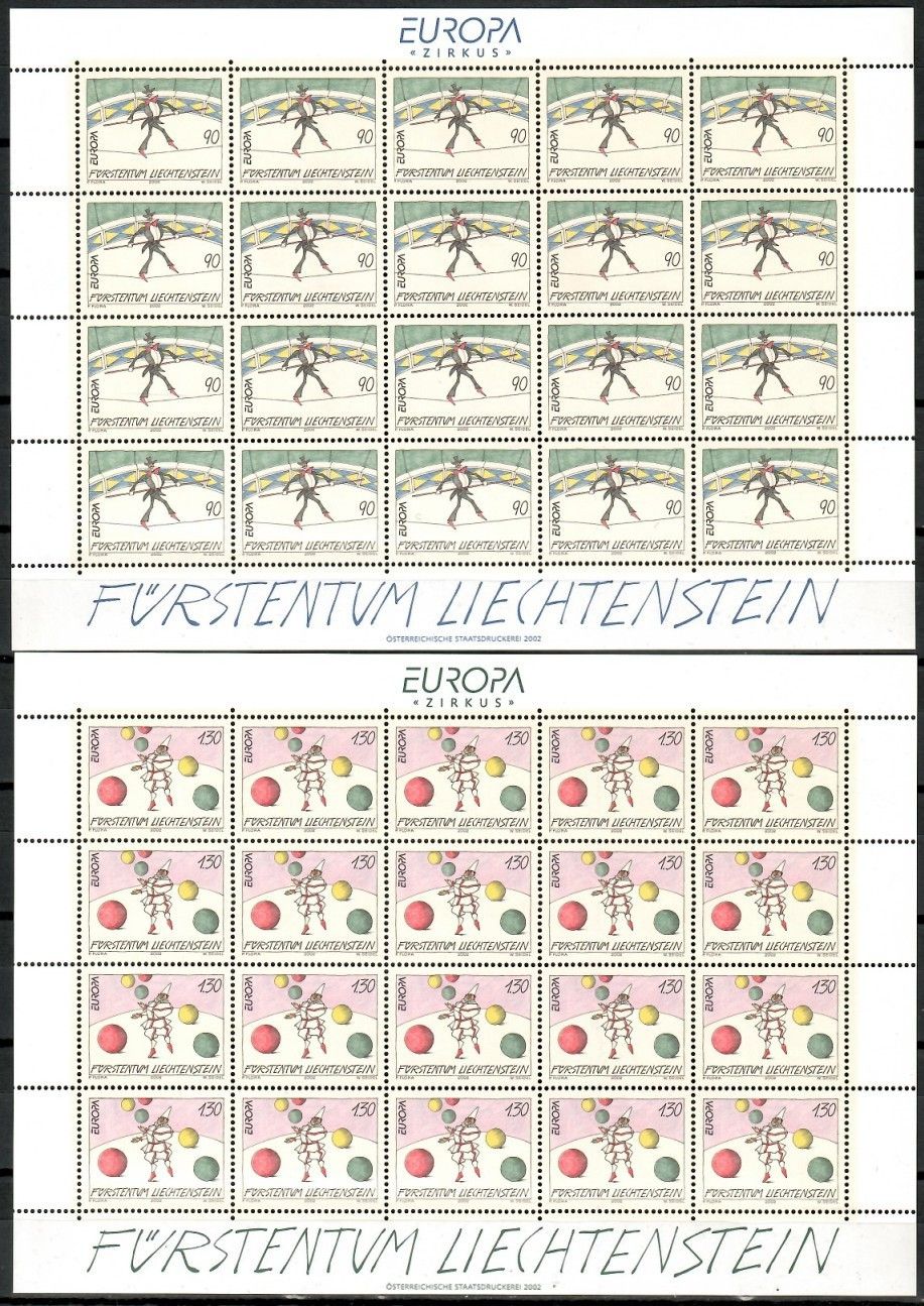 Znaczek Liechtenstein 2002 Mi ark 1283-1284 Czyste **