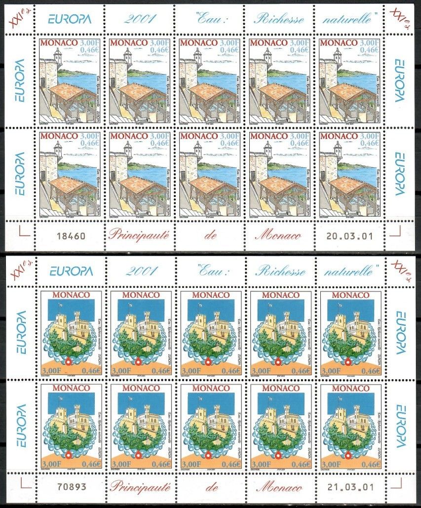 Znaczek Monako 2001 Mi ark 2550-2551 Czyste **