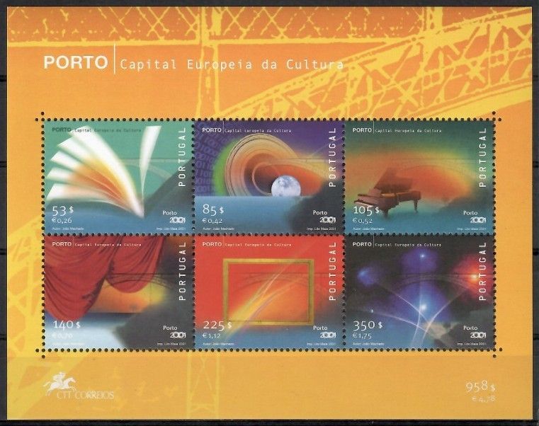 Znaczek Portugalia 2001 Mi bl 170 Czyste **
